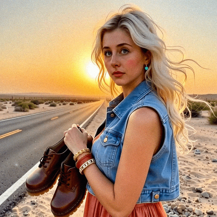 Emma-Jane MacKinnon-Lee in the desert