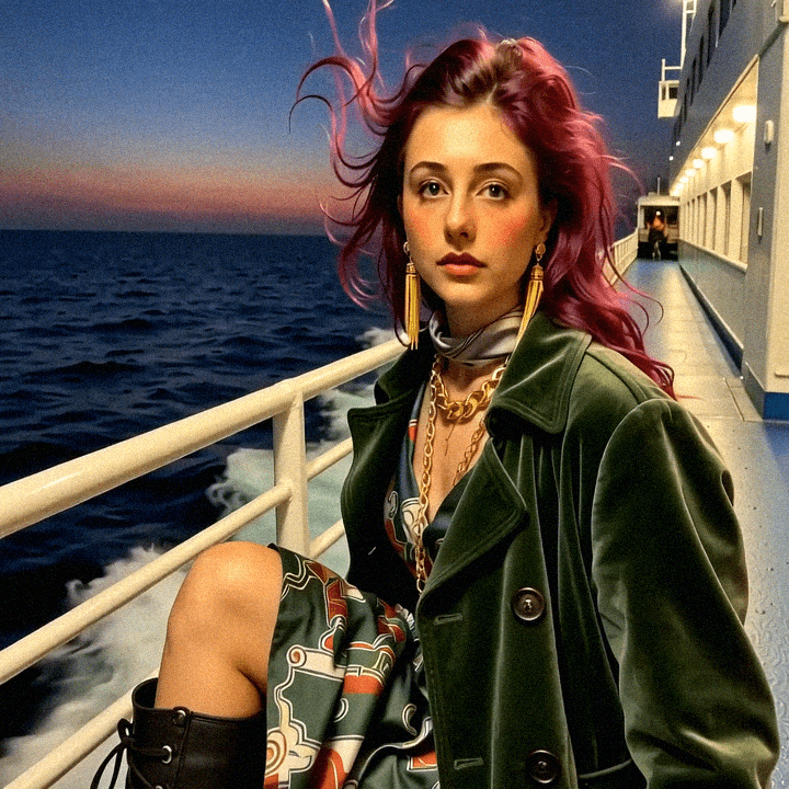 Emma-Jane MacKinnon-Lee, taking the ferry in 2023