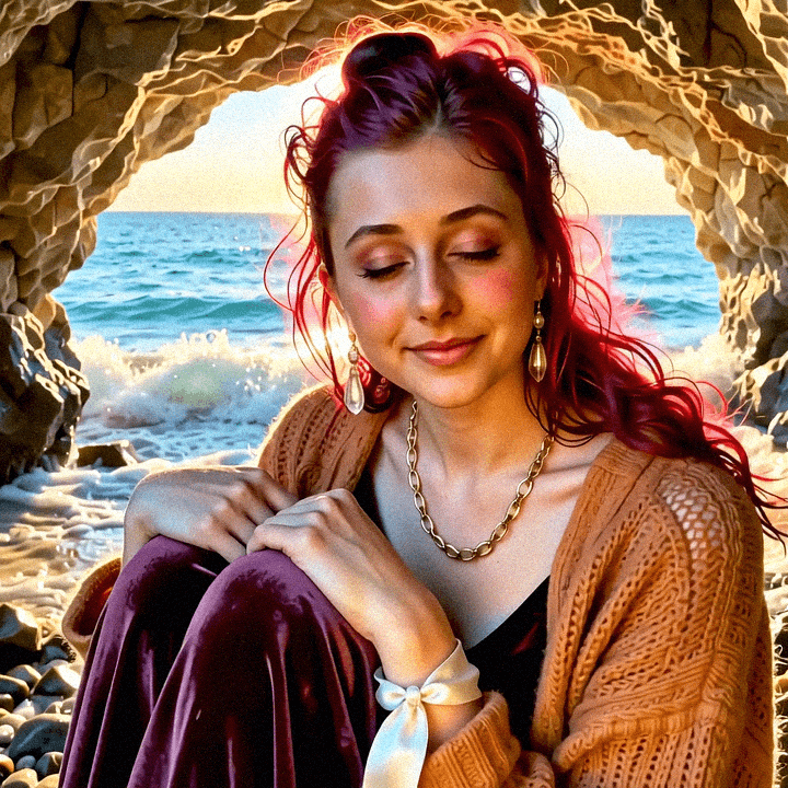 Emma-Jane MacKinnon-Lee, hiding in a highland cave near skye