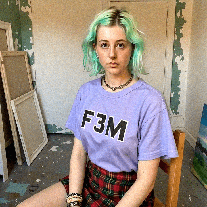 Emma-Jane MacKinnon-Lee, in a studio where the wallpaper peels